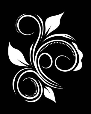 Soyut parşömen yaprağı süsü. Vektör illüstrasyonu