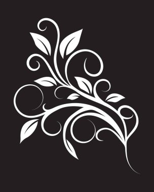 Soyut parşömen yaprağı süsü. Vektör illüstrasyonu