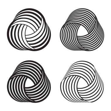 Soyut çizgi logoları. Vektör illüstrasyonu