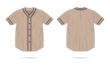 Beyzbol forması ön ve arka manzara. Vektör illüstrasyonu