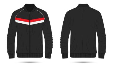 Modern eşofman önü ve arkası görünümü. Vektör illüstrasyonu