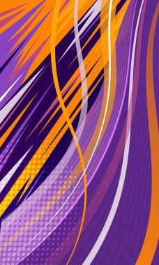 Soyut geometrik çizgiler yarış stili araba ambalaj etiketi tasarımı. Vektör illüstrasyonu