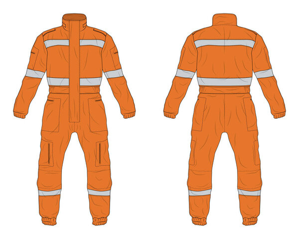 Overall work safety clothing mockup