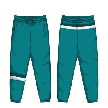 Antrenman pantolonu modeli. Spor pantolonu ön ve arka görünüm