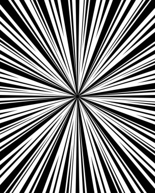 Siyah ve beyaz arkaplan soyut radyal hız çizgileri