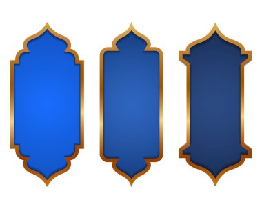 Mavi ve altın koleksiyonu İslami çerçeveler