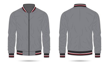 Gri adamın bombacı ceketi. Ön ve arka manzara.