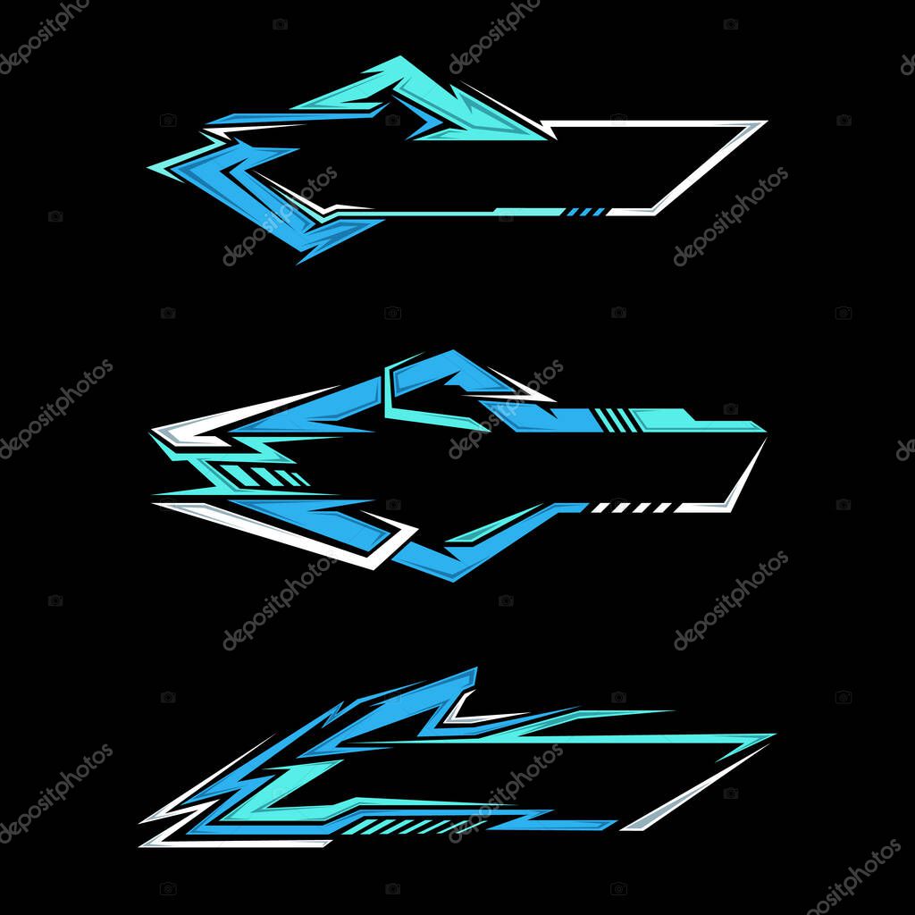 Collection of futuristic technology border templates, technology badges, racing logos, etc.