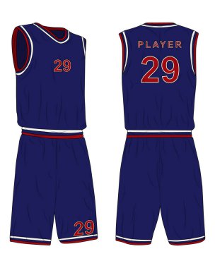 Basketbol forması önü ve arkası görünümü.