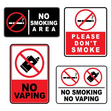 Collection of no smoking and no vaping signs clipart