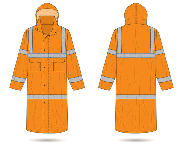 Orange hi vis raincoat template