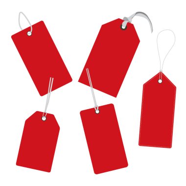 İfadesi olan kırmızı boş etiket koleksiyonu