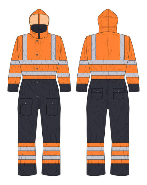 Hi vis overall workwear mockup