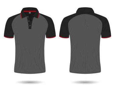 Raglan sleeve polo shirt mockup clipart