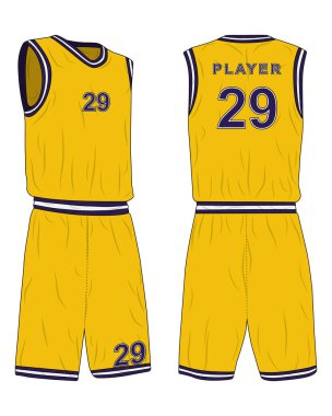 Basketbol forması önü ve arkası görünümü.