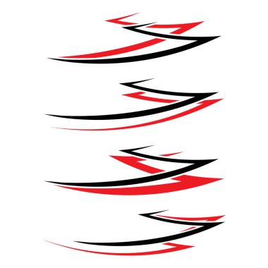 Soyut çizgili araba ambalajı vinil çıkartma seti