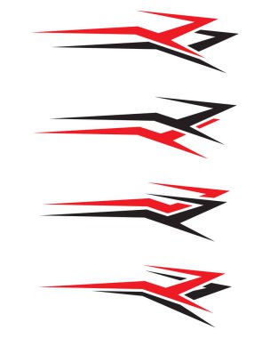 Soyut geometrik keskinlik çizgileri, araba ambalajlı plastik çıkartmalar.