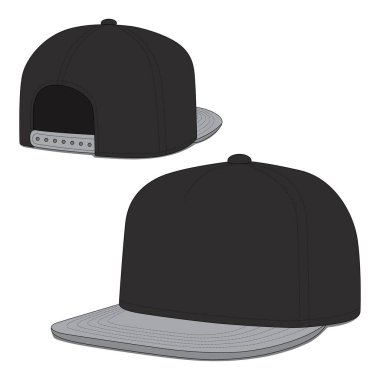 Siyah ve gri snapback şapka modeli