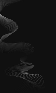 Soyut dalgalı gümüş çizgilerden oluşan zarif boş duvar kağıdı.