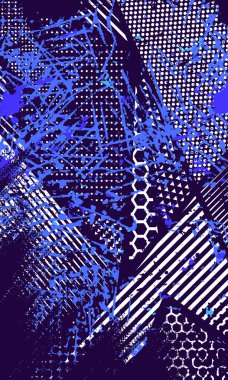 Geometrik desen soyut grunge fırça darbeleriyle biçimlendirilmiş arkaplan süblimleşme forması