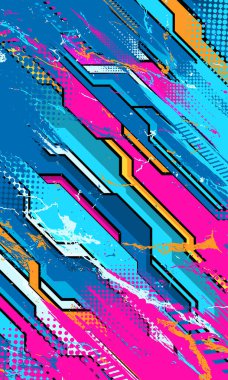 Süblimleşme forması için grunge fırça darbeleriyle soyut geometrik modern arkaplan