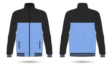 Erkekler mavi ve siyah spor ceket şablonu