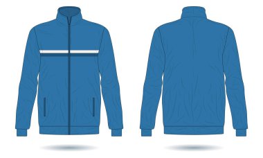 Mavi uzun kollu spor ceket modeli.