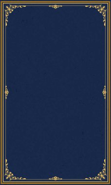 Altın renkli çerçeve davet kapağı şablonu