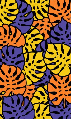 Renkli yaprak yığını desenli duvar kağıdı