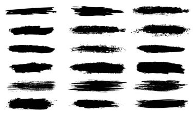 Farklı soyut siyah fırça darbesi pankartı koleksiyonu