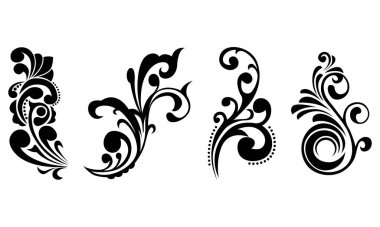 Klasik dekoratif çiçek soyut parşömen koleksiyonu