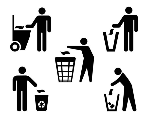 Сбор знаков для выбрасывания мусора на его место