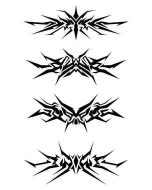 Collection of different abstract modern tribal tattoos clipart