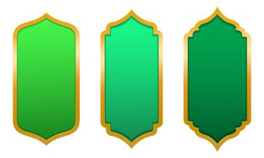 Lüks yeşil İslami bayrak koleksiyonu