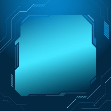 Yüksek teknoloji şeffaf ekran koyu mavi arkaplan