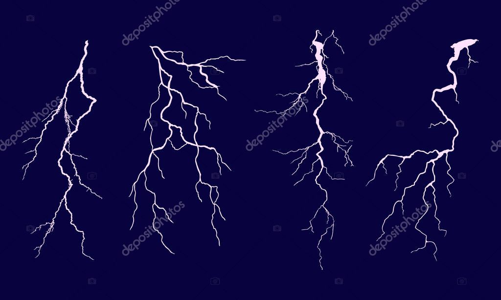Collection of different lightning illustration