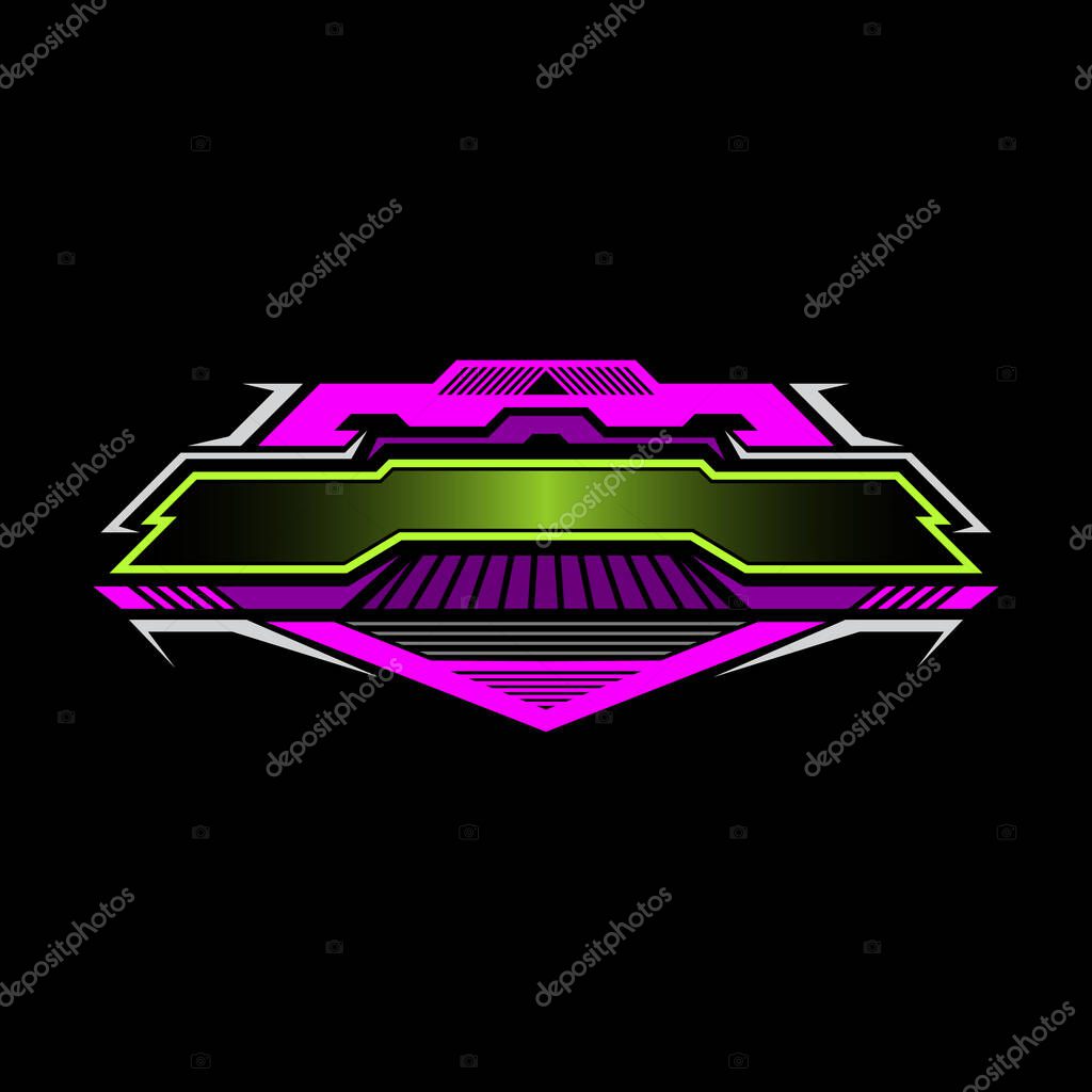Futuristic technology banner. Racing logo. Gaming logo