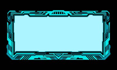 Soyut mavi fütüristik teknoloji çerçevesi