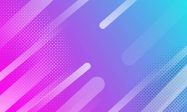 Geometrik şekilli pembe ve mavi afiş arkaplanı