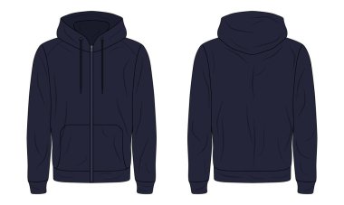 Lacivert kapüşonlu ceket.