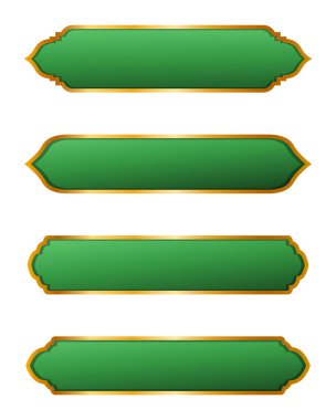 Yeşil ve altın koleksiyonu boş İslami sancaklar