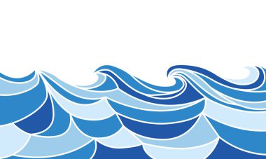 Mavi okyanus dalgası illüstrasyon arka planı