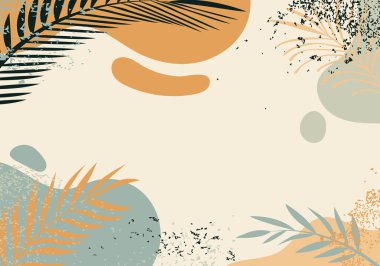 Soyut organik şekilli tropikal yaprak arkaplanı