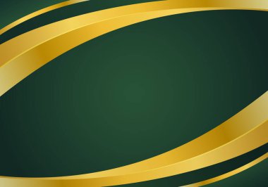 Soyut yeşil ve altın sınır lüks afiş arkaplanı