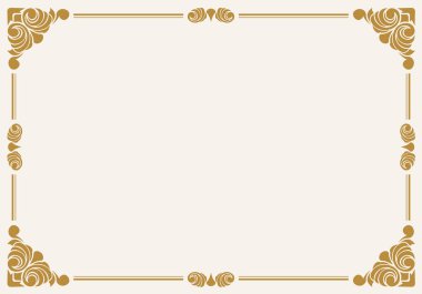 Soyut altın rengi süs çerçevesi