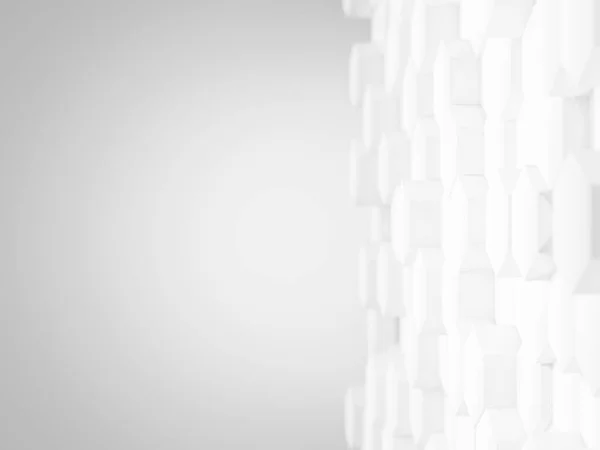 Rendering Colore Bianco Della Forma Del Poligono Sfondo Bianco Sfondo — Foto Stock