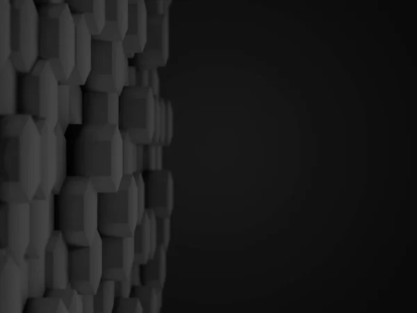 3d render, black color of polygon shape on white color background, black color background, abstract background, 3d background.