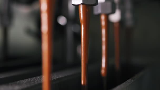 Sıvı Çikolatalı Taşıyıcı Şekerleme Fabrikası Çikolata Fabrikası Şeker Üretimi — Stok video