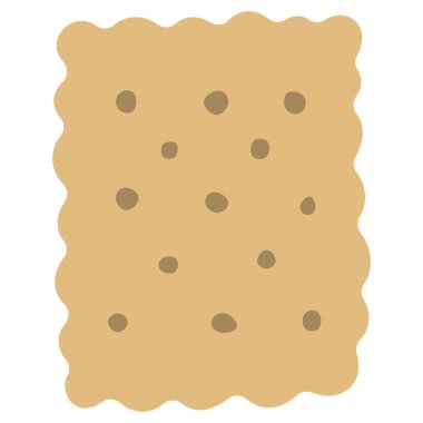 Bisküvi tek 2 beyaz arkaplan üzerinde şirin, vektör illüstrasyonu.