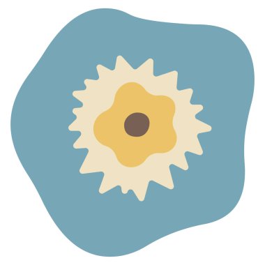 Çiçek Tek 18 beyaz arkaplan üzerinde şirin, vektör illüstrasyonu.